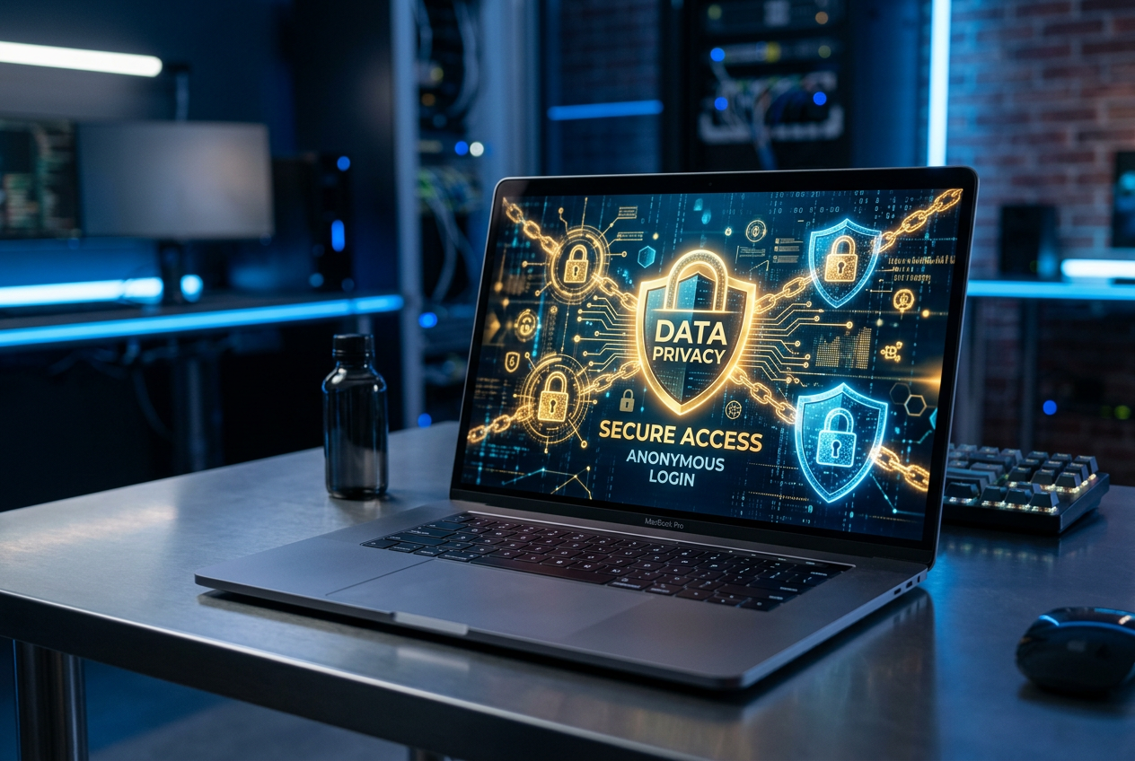 Abstract representation of privacy and digital security in online gaming